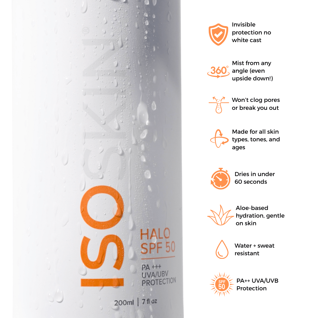 ISOSKIN Halo SPF 50 spray - PA++ UVA/UBV Protection - ISOCLEAN
