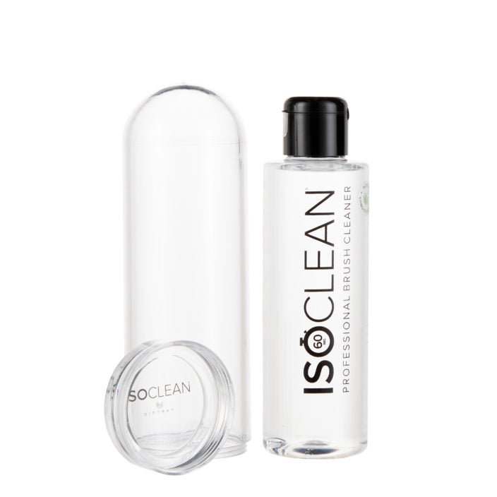 165ml Makeup Brush Cleaner Easy Pour with Detachable Dip Tray - iso - clean - uk