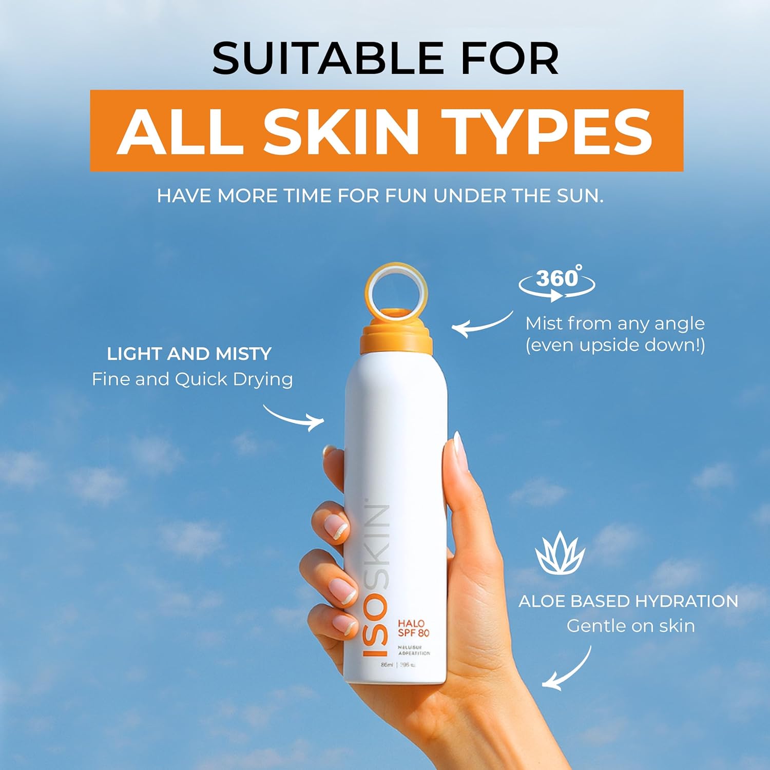 Halo SPF 50 spray - PA+++ UVA/UVB Protection - ISOCLEAN