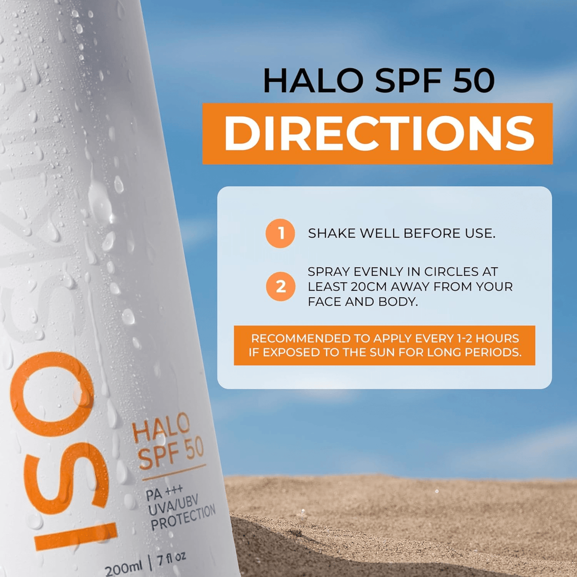 Halo SPF 50 spray - PA+++ UVA/UVB Protection - ISOCLEAN