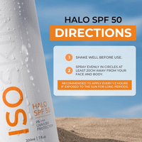 Halo SPF 50 spray - PA+++ UVA/UVB Protection - ISOCLEAN