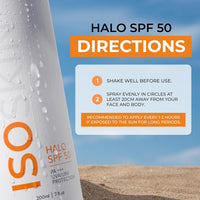 Halo SPF 50 spray - PA+++ UVA/UVB Protection - ISOCLEAN
