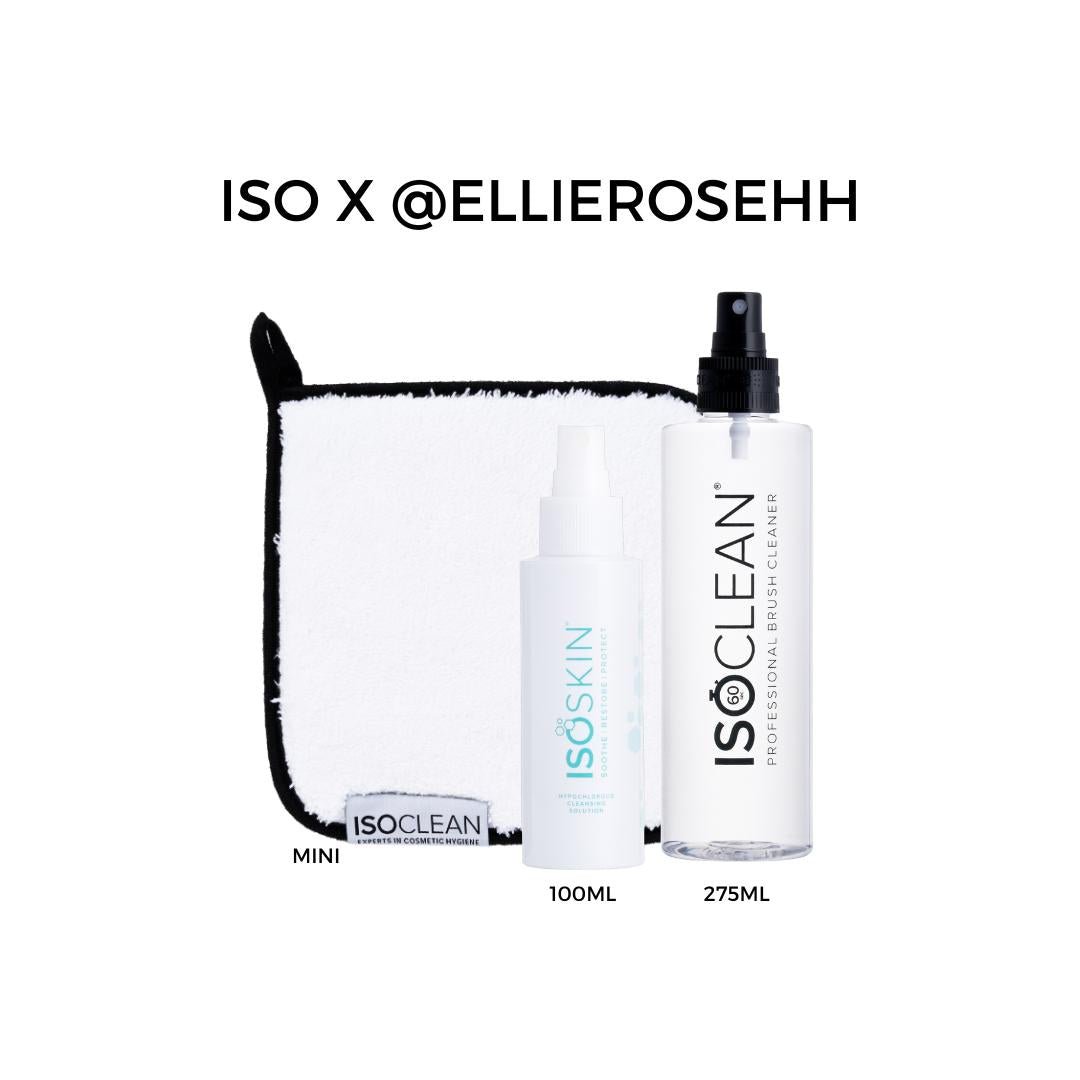ISO x Ellierosehh Makeup Brush Cleaner & Hypochlorous Skin Spray Bundle for Spotless Tools & Glowing Skin - ISOCLEAN