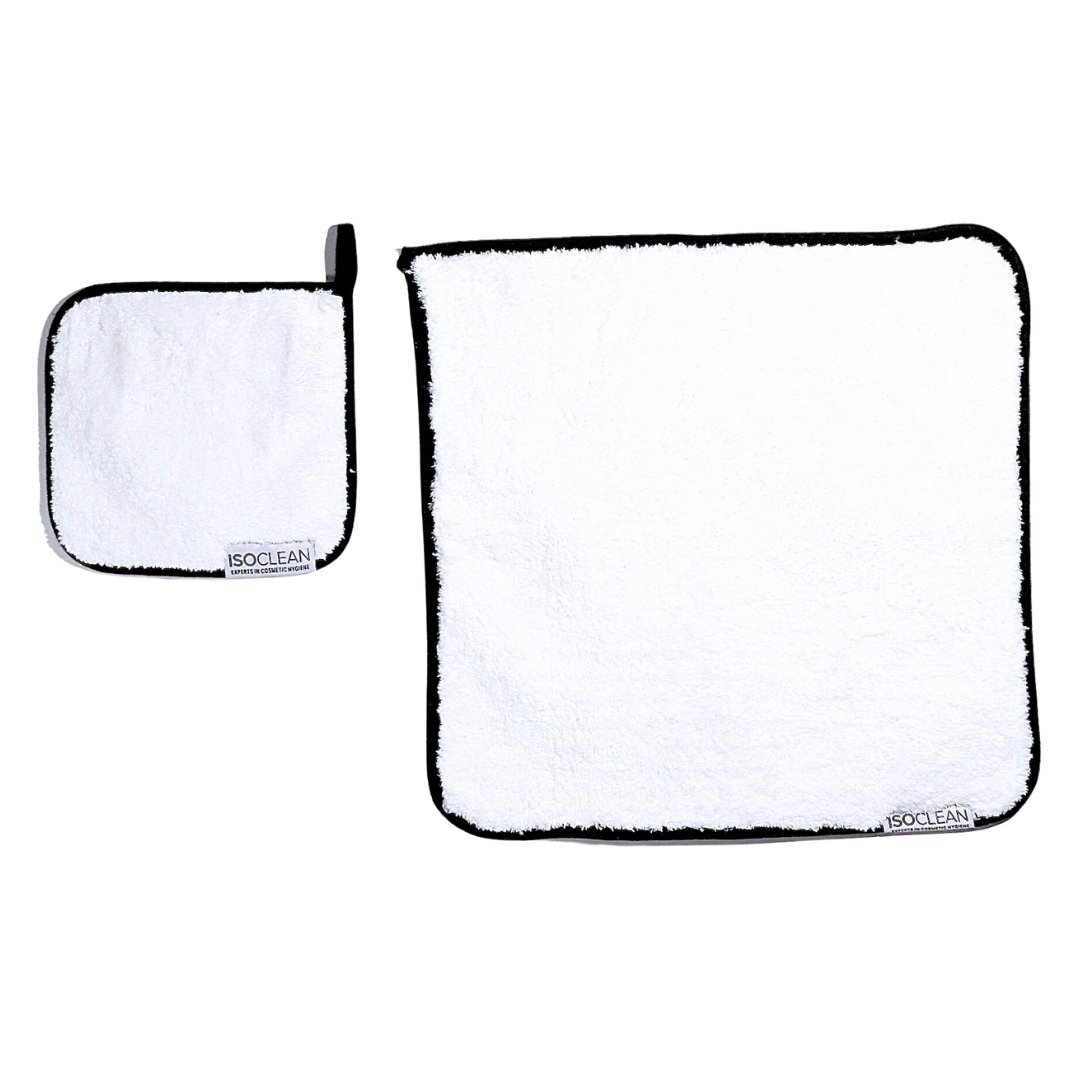 ISOCLEAN MINI Makeup Brush Microfibre Cleaning Cloth Towel - 1200GSM - Pack Of 1 - White - iso-clean-uk